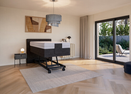 Boxspring Square eenpersoons Elektrisch Hoog-laag - Seniorenboxsprings - Contourbedden