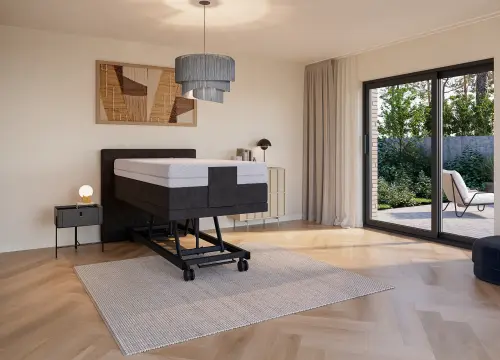Boxspring Square eenpersoons Elektrisch Hoog-laag - Seniorenboxsprings - Contourbedden