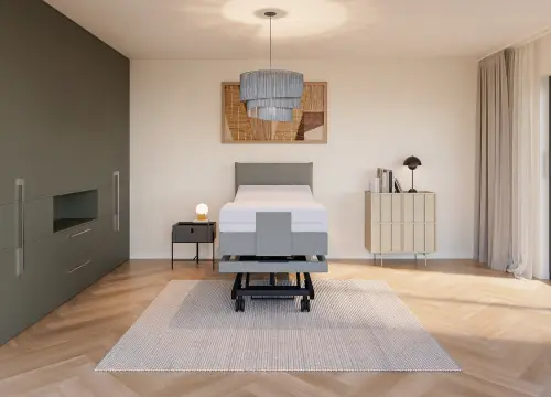 Boxspring Edge-XL eenpersoons Elektrisch Hoog-laag - Seniorenboxsprings - Contourbedden