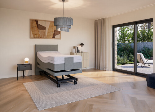 Boxspring Edge-XL eenpersoons Elektrisch Hoog-laag - Seniorenboxsprings - Contourbedden