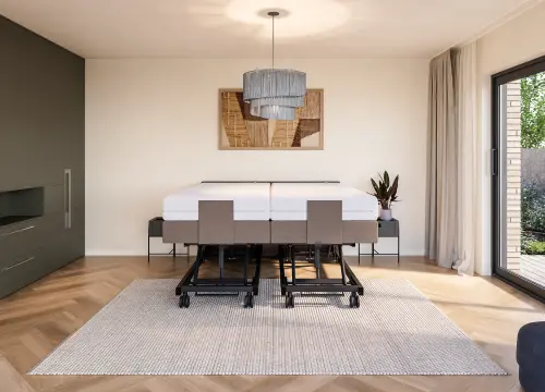 Boxspring Angle tweepersoons Elektrisch Hoog laag - Seniorenboxsprings - Contourbedden