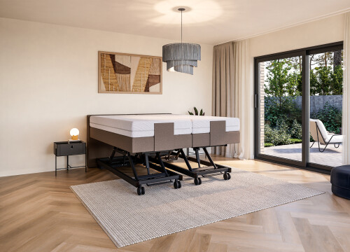 Boxspring Angle tweepersoons Elektrisch Hoog laag - Seniorenboxsprings - Contourbedden