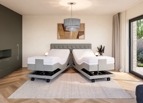 Boxspring Capiton Plus één en tweepersoons elektrisch verstelbaar  Hoog Laag - Seniorenboxsprings - Contourbedden