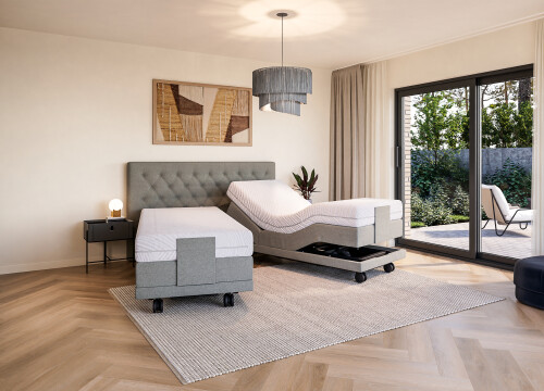 Boxspring Capiton Plus één en tweepersoons elektrisch verstelbaar  Hoog Laag - Seniorenboxsprings - Contourbedden