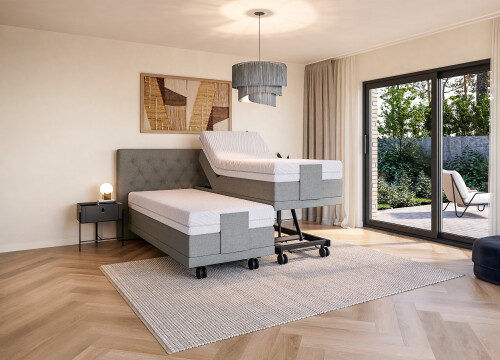 Boxspring Capiton Plus één en tweepersoons elektrisch verstelbaar  Hoog Laag - Seniorenboxsprings - Contourbedden