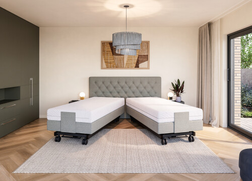 Boxspring Capiton Plus één en tweepersoons elektrisch verstelbaar  Hoog Laag - Seniorenboxsprings - Contourbedden