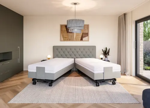 Boxspring Capiton Plus één en tweepersoons elektrisch verstelbaar  Hoog Laag - Seniorenboxsprings - Contourbedden