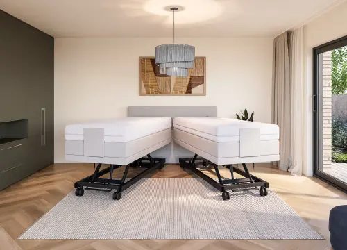 Boxspring XL Line een- en tweepersoons Elektrisch Hoog-laag - Seniorenboxsprings - Contourbedden