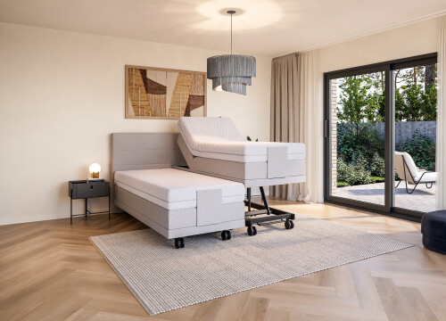 Boxspring XL Line een- en tweepersoons Elektrisch Hoog-laag - Seniorenboxsprings - Contourbedden