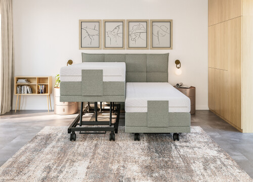 Boxspring Quadro één en 2 persoons elektrisch verstelbaar  Hoog Laag - Seniorenboxsprings - Contourbedden