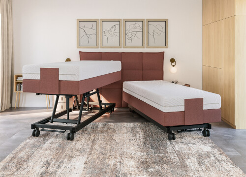 Boxspring Quadro één en 2 persoons elektrisch verstelbaar  Hoog Laag - Seniorenboxsprings - Contourbedden