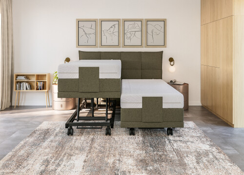 Boxspring Quadro één en 2 persoons elektrisch verstelbaar  Hoog Laag - Seniorenboxsprings - Contourbedden