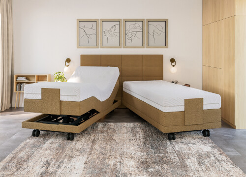 Boxspring XL-Blok één en tweepersoons Elektrisch Hoog laag - Seniorenboxsprings - Contourbedden