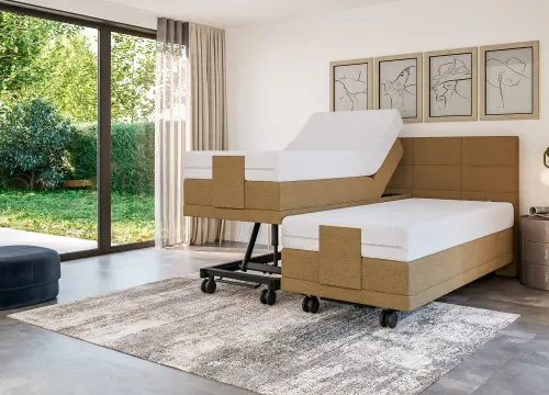 Boxspring XL-Blok één en tweepersoons Elektrisch Hoog laag - Seniorenboxsprings - Contourbedden