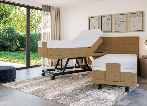 Boxspring XL-Blok één en tweepersoons Elektrisch Hoog laag - Seniorenboxsprings - Contourbedden