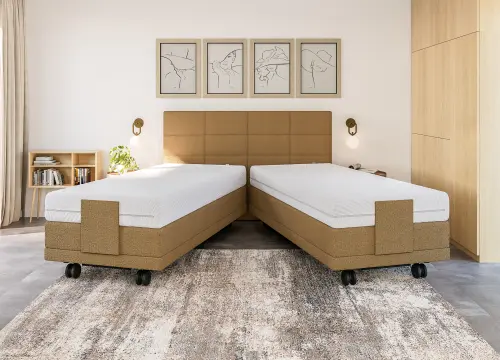 Boxspring XL-Blok één en tweepersoons Elektrisch Hoog laag - Seniorenboxsprings - Contourbedden