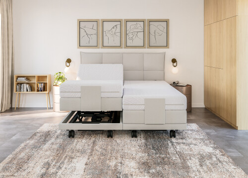 Boxspring Quadro één en 2 persoons elektrisch verstelbaar  Hoog Laag - Seniorenboxsprings - Contourbedden