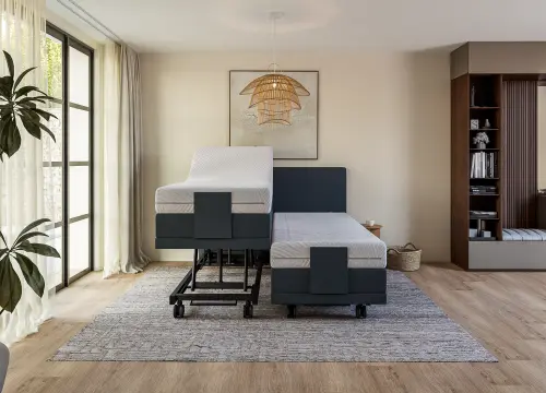 Boxspring Square tweepersoons Elektrisch Hoog laag - Seniorenboxsprings - Contourbedden