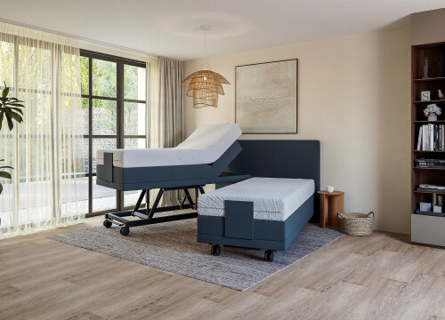 Boxspring Square tweepersoons Elektrisch Hoog laag - Seniorenboxsprings - Contourbedden