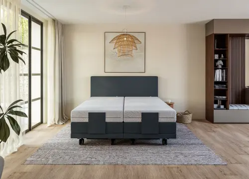 Boxspring Square tweepersoons Elektrisch Hoog laag - Seniorenboxsprings - Contourbedden