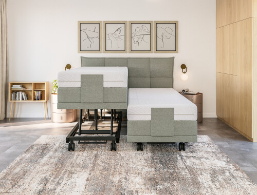 Boxspring Quadro één en 2 persoons elektrisch verstelbaar  Hoog Laag - Assortiment - Contourbedden